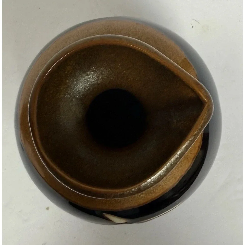 Japanese Dark Brown Glazed Ceramic Sake‎ 5